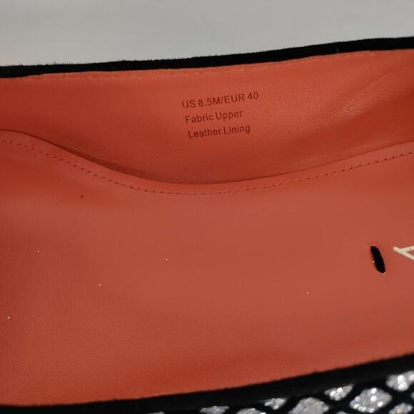 Via Spiga Flat Shoes Women's 8.5 M Edina Sliver Mesh Glitter Metallic Slip-on - Picture 11 of 16